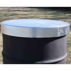 Lid protecting game feeders from wind, rain and critters; fits most 55-gallon drums