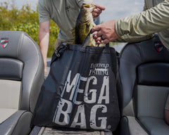 Close-up of welded seams and reinforced straps on heavy-duty fish bag