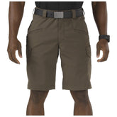 Five.11 Stryke 11in seam flatlay showing mobility-ready fabric.