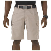 5.11 Tactical cargo shorts front view shows 12-pocket layout for organized EDC