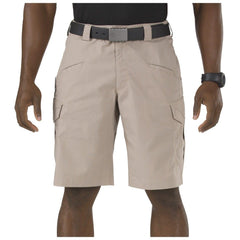 5.11 Tactical cargo shorts front view shows 12-pocket layout for organized EDC