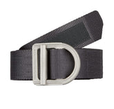 Five11 trainer belt buckle closeup showing stainless steel strength for heavy-duty securement.