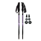 Fizan Compact 3 pole extended length demonstrates adjustable reach for tall hikers.