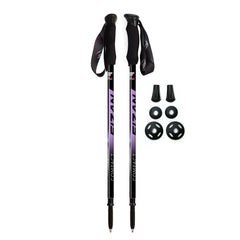 Fizan Compact 3 pole extended length demonstrates adjustable reach for tall hikers.