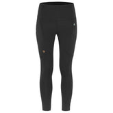 Fjällräven Abisko Tights front view, black, ideal for comfortable trail hiking.