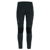 Fjällräven Abisko Trekking Tights HD showing reinforced seat and knees for durability on rugged trails