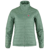 Fjällräven Expedition X-Latt jacket patina green front view with secure zip pockets