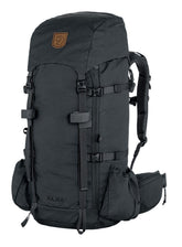 Fjällräven Kajka 35 S/M coal black front view, durable Vinylon fabric and roomy main compartment.
