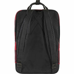 Fjällräven Kånken Re-Wool laptop backpack side pockets for quick access.