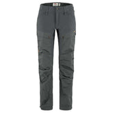 Fjällräven Keb Curved Women's Trouser Basalt front view offers all-day trekking comfort.