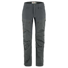 Fjällräven Keb Curved Women's Trouser Basalt front view offers all-day trekking comfort.