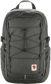 Fjällräven Skule 28 backpack front view in basalt with padded 15-inch laptop sleeve for daily use.