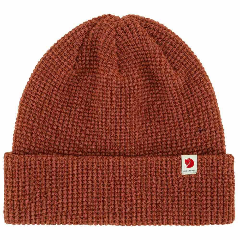 Fjällräven Tab Hat Beanie Autumn Leaf front view for cozy daily wear.