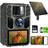 FKPCAM Trail Camera front view shows 4K 64MP capture quality for wildlife moments.