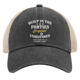 FLALORI built-in forties hat front view shows vintage charm and breathable comfort.