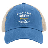 FLALORI built in forties hat in lake blue with breathable mesh for summer comfort.