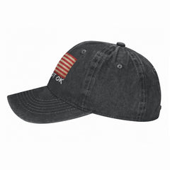 FLALORI distressed polyester hat close-up emphasizes texture for relaxed outfits.
