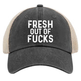 FLALORI Fresh Out of Fucks hat front view for casual streetwear appeal