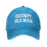 FLALORI Grumpy Old Man hat blue front view, lightweight and breathable for daily wear.