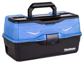 Flambeau Outdoors 6383FB 3-Tray Tackle Box front view in frost blue/black