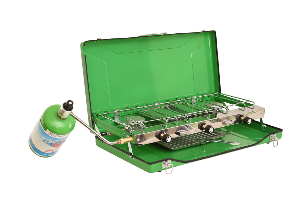 Flame King YSNBBQ-136M front view for portable outdoor cooking.