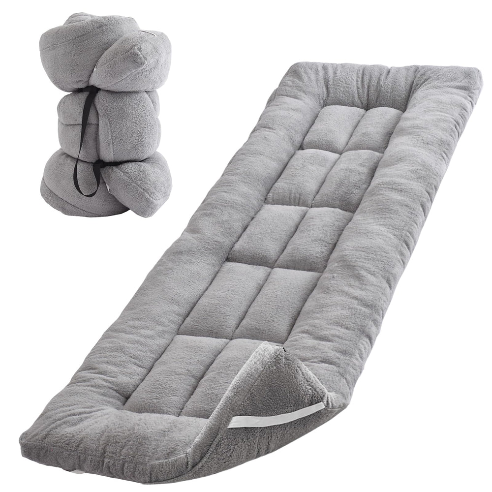 Flantree Lambswool Camping Mattress Pad close-up shows plush warmth.