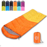 Flantree sleeping bag yellow compression bag enables fast packing for travel and camping.