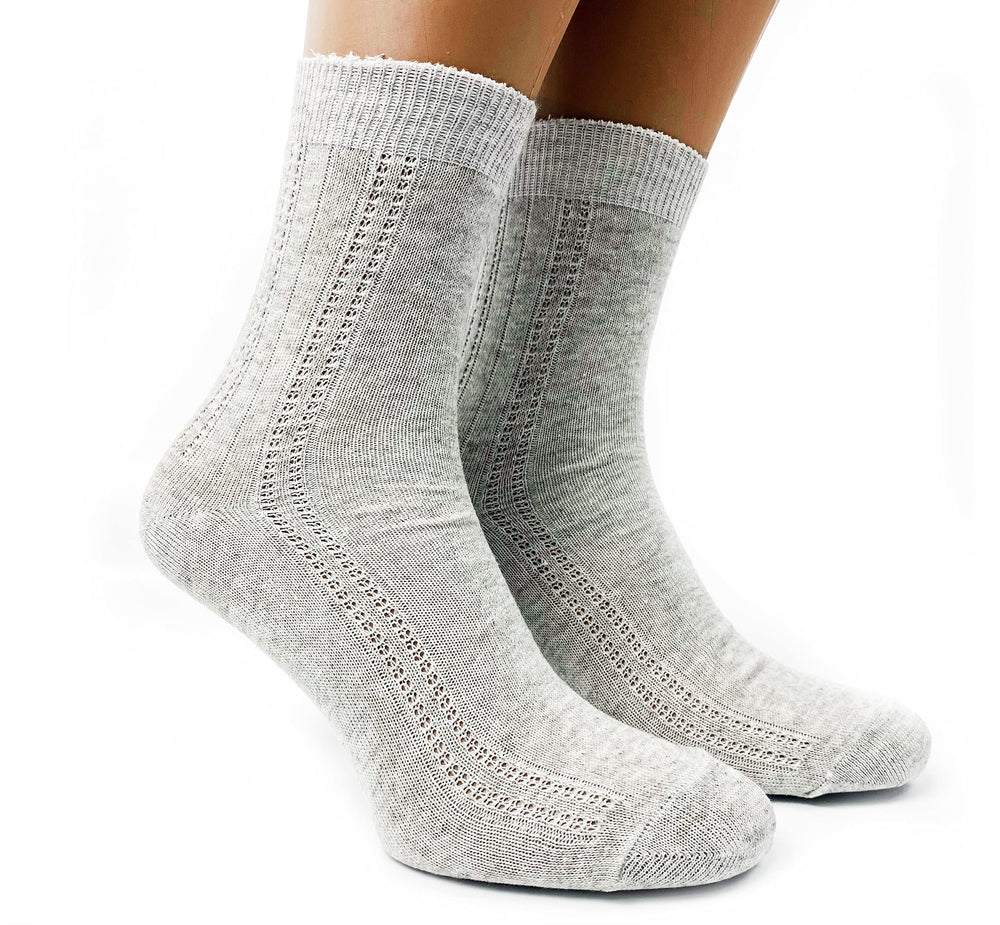 FlaxSox thin breathable organic linen socks for women, front view, soft and airy.