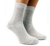 FlaxSox thin breathable organic linen socks for women, front view, soft and airy.