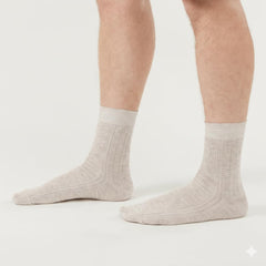 FlaxSox women's crew socks cuff, smooth edge for comfortable wear.