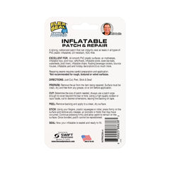 Flex Seal crystal clear patch applied to air mattress for quick leak control