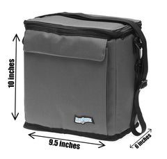 FlexiFreeze refreezable cooler unfolded showing 12-can capacity.