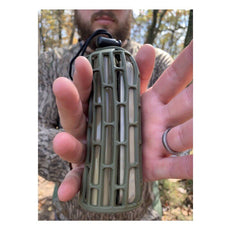 Side shot of Flextone Battle Bag Plus Deer Call showing extendable cord and bag design