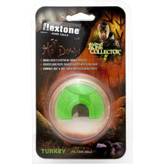 Close-up of Flextone Ho' Down diaphragm with double reeds for realistic turkey sounds.