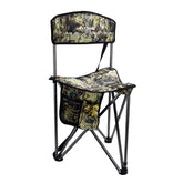 FLISSA tripod hunting chair backrest shown for stable seating on camping trips