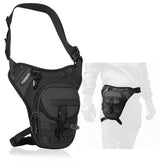 FLRUXI motorcycle leg bag side pocket view ideal for secure daily carry during rides
