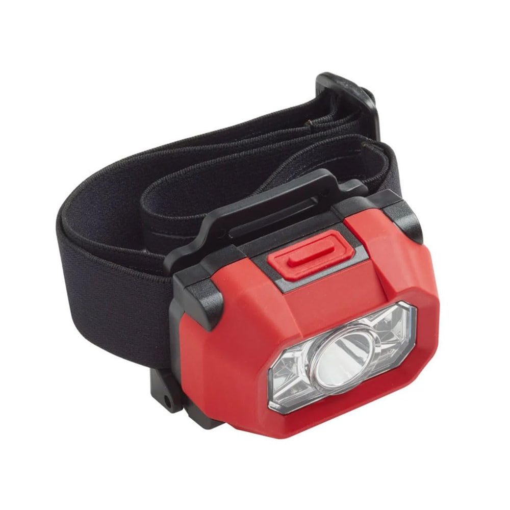 Fluke HL-200 EX headlamp mounted on a hard hat for hands-free illumination on worksites
