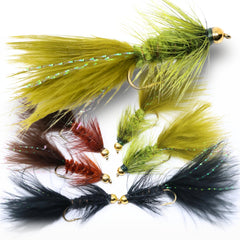 The Fly Crate Woolly Bugger Trout Flies – assortment pack, size #8 streamer fly