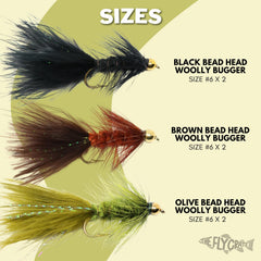 Woolly bugger streamer flies for trout – close-up