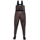 Fly Fishing Hero waders brown bootfoot setup for dry river days.
