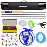Fly fishing rod and reel combo with travel case
