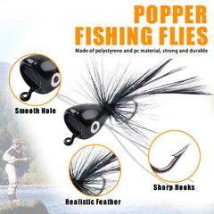 Colorful popper lures for freshwater and saltwater fishing
