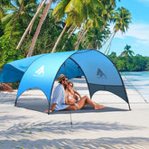 Flycoop Beach Tent compact fold offers ultra-portable shade for travel days.