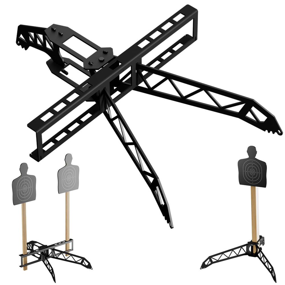 FLYVLIEG 2x4 steel target base assembled for durable AR500 target practice.
