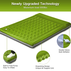FNARMW sleeping pad built-in foot pump in action for quick inflation