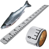 Foam fish ruler displaying 36 inch scale in gray