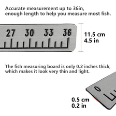 Foam fishing ruler showing 3M adhesive backing for mounting