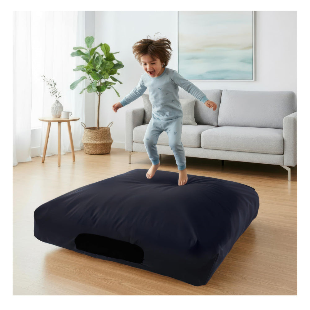 FoamTouch crash pad 36x36 cover in navy provides water-resistant protection for indoor use.