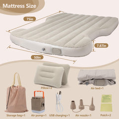 Focmot Tesla Model Y air mattress with wireless pump for quick setup.