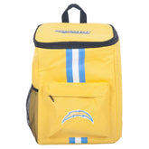 FOCO LA Chargers cooler backpack showing 36-can capacity for game-day hauling